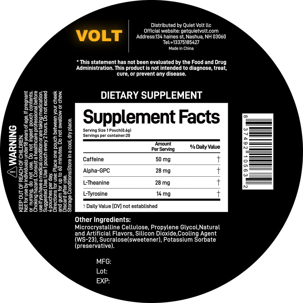 QUIET VOLT Mango Caffeine Pouches