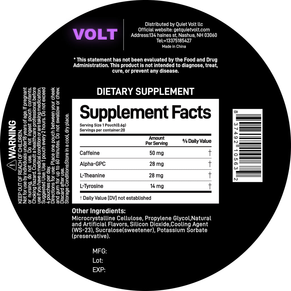 QUIET VOLT Wild Berry Caffeine Pouches