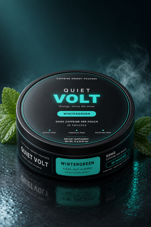 QUIET VOLT Wintergreen caffeine pouch — 12 g can